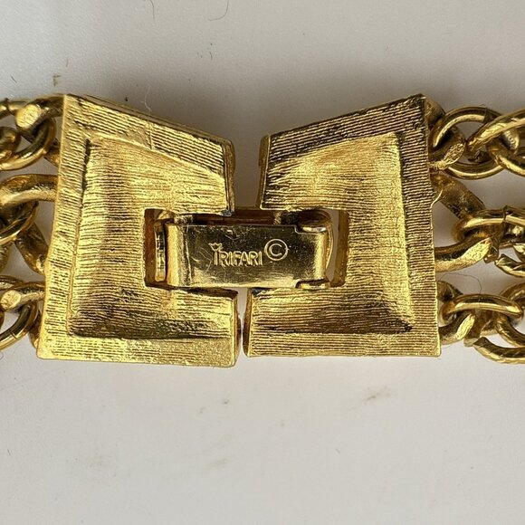 Vintage Trifari Waterfall Necklace Purple Lucite Gold Tone Alfred Phillipe - Picture 14 of 16